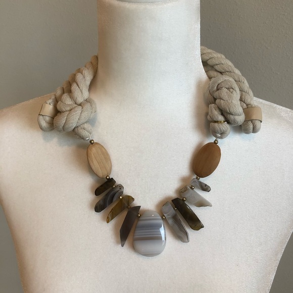 Fame Jewelry - SALE!!!!!! NWT Rope Necklace with Stones and Wooden Beads